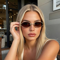 Retro Oval Frame Sunglasses HTO Apparel