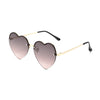 Heart-Shaped Half-Rim Metal Sunglasses HTO Apparel
