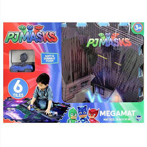 ToyShnip PJ Masks - 6 Tiles - 28 x 19 Inch - Mega Floor Mat with Vehicle