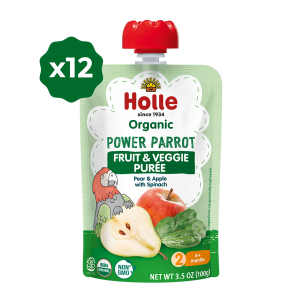 Holle Baby Food Pouches - Organic Fruit & Veggie Puree - Power Parrot Holle USA