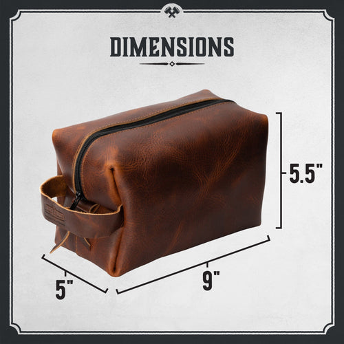 Leather Toiletry Bag for Men | Dopp Kit / Travel Pack Main Street Forge
