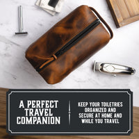 Leather Toiletry Bag for Men | Dopp Kit / Travel Pack Main Street Forge