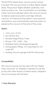 Large Freeze Dryer Blue Alpine