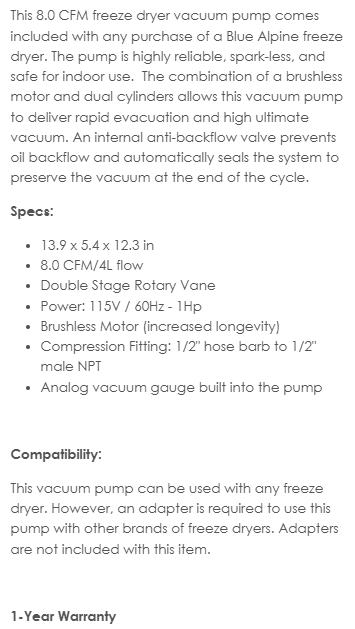 Large Freeze Dryer Blue Alpine