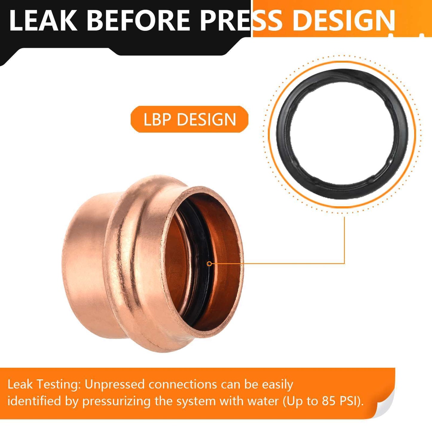 1" Press Copper Cap (Lead Free)