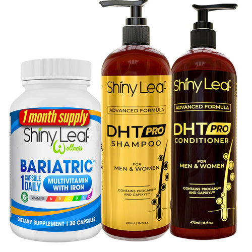 Shiny Leaf Bariatric Multivitamin with Iron With DHT Pro Shampoo and Conditioner