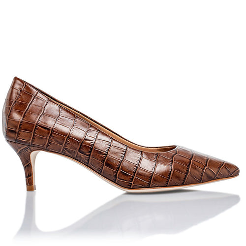 Callie Brown Croco Joan Oloff Shoes