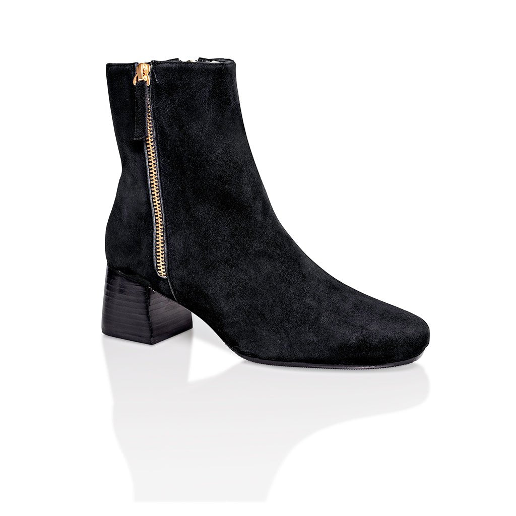 Arina Bootie Black Kid Suede