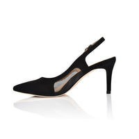 Dance Black Kid Suede/Black Mesh Joan Oloff Shoes