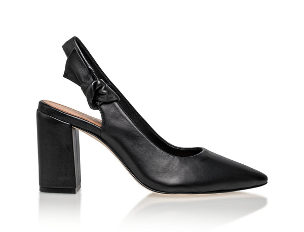 Daphne Leather Slingback Pump Black Joan Oloff Shoes