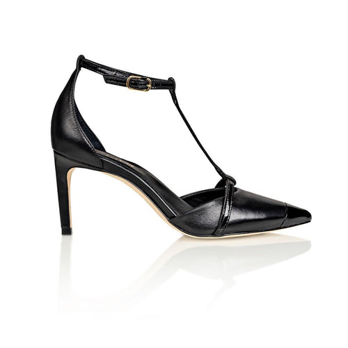Desiree Black Nappa / Black Patent Joan Oloff Shoes