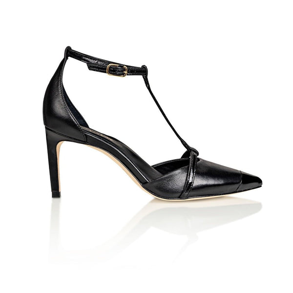 Desiree Black Nappa / Black Patent Joan Oloff Shoes