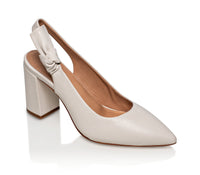 Daphne Leather Slingback Pump Off-White Joan Oloff Shoes
