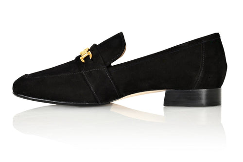 Adonis Black Nubuck Leather Loafer Joan Oloff Shoes