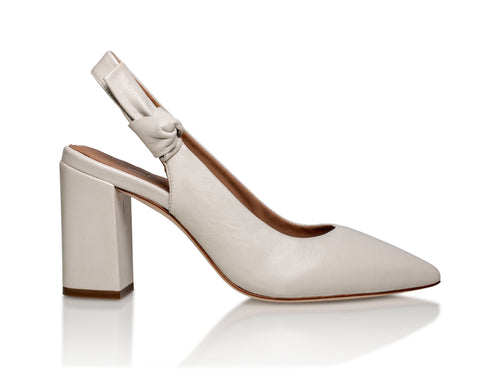 Daphne Leather Slingback Pump Off-White Joan Oloff Shoes
