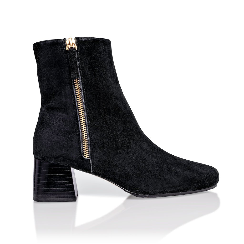 Arina Bootie Black Kid Suede