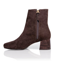 Arina Dress Ankle Bootie with a Block Heel in Café Joan Oloff Shoes