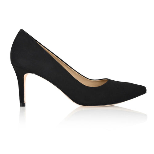 Deborah Black Kid Suede Joan Oloff Shoes