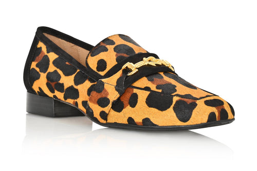 Adonis Leopard Hair Calf/Black Suede Loafer Joan Oloff Shoes