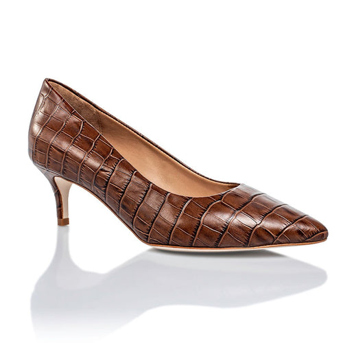 Callie Brown Croco Joan Oloff Shoes