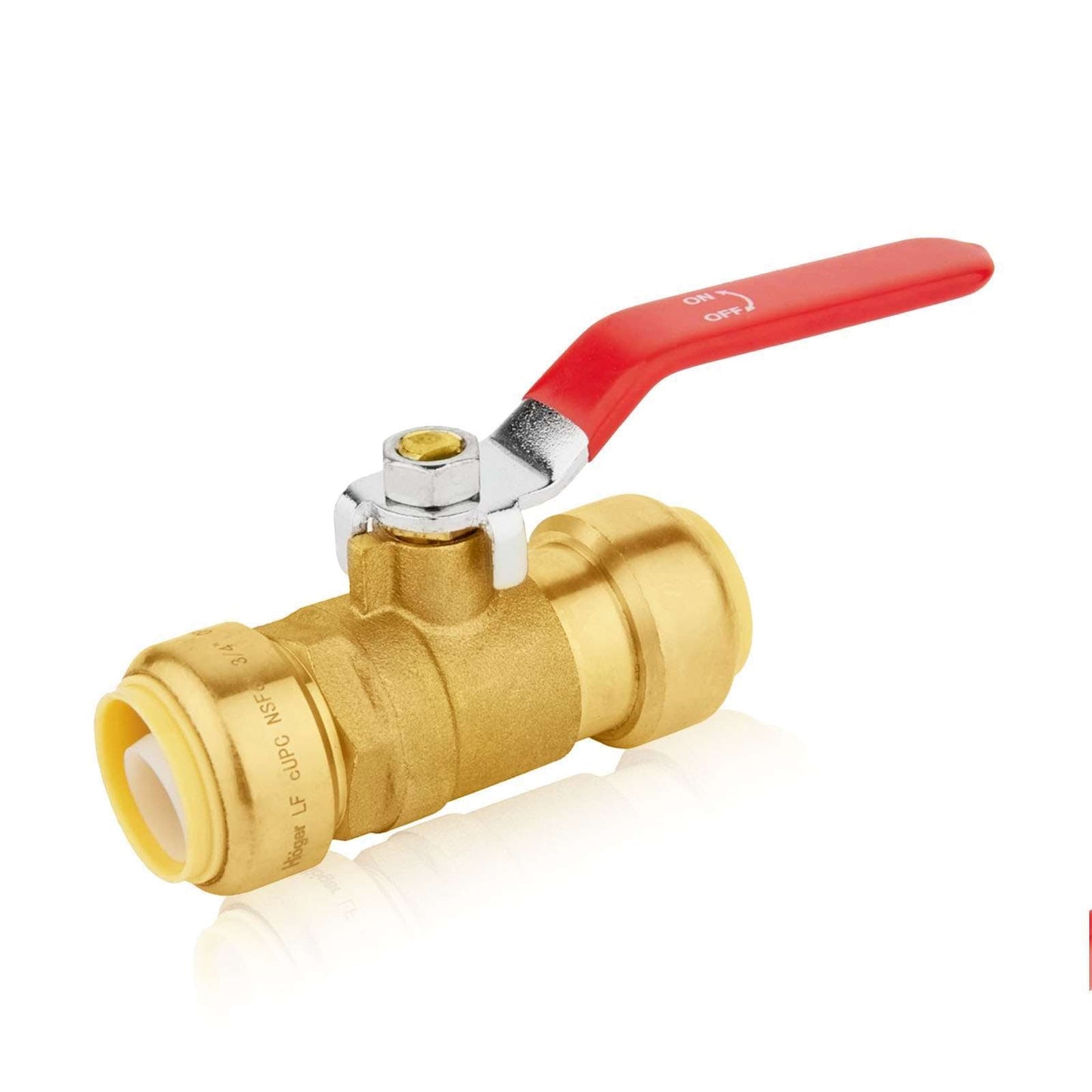 10 Pcs 3/4" Push Fit Ball Valve, Red (Lead Free)