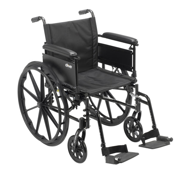 Cruiser X4 Lightweight Dual Axle Wheelchair with Adjustable Detachable Arms, Full Arms, Swing Away Footrests, 18" Seat RIO Medical Supplies