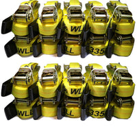 QTY 100 - 2" X 27 Ft. Ratchet Strap w/ Flat Hooks RatchetStrap.Com