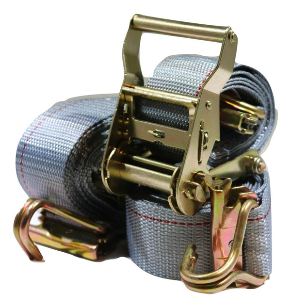 2" x 16 Ft Van Ratchet Straps Logistic E-Track w/ Spring E Fittings & Wire J Hooks | 2 PACK RatchetStrap.Com