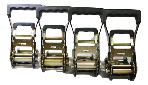 2" Auto Hauling Ratchets w/ Rubber Ergonomic Grip and Pull | 4 PACK RatchetStrap.Com