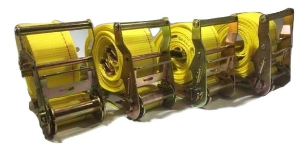 2" x 12 Ft Interior Van Ratchet E Track Straps w/ Spring E Fittings | 4 PACK RatchetStrap.Com