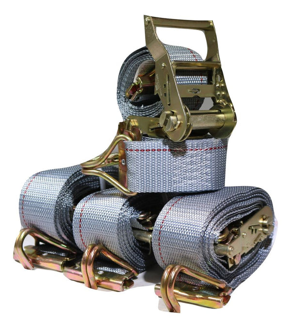 2" x 16 Ft Ratchet Strap w/ Spg E & Wire J for Hook For E & F-Tracks | 100 PACK RatchetStrap.Com