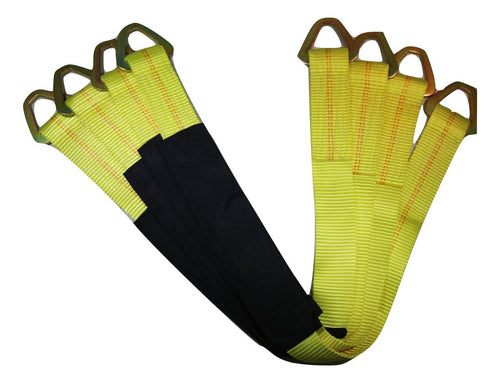 36 Inch Axle Straps Auto Car Hauler Tie Downs Tow Wrecker YELLOW | 4 PACK RatchetStrap.Com