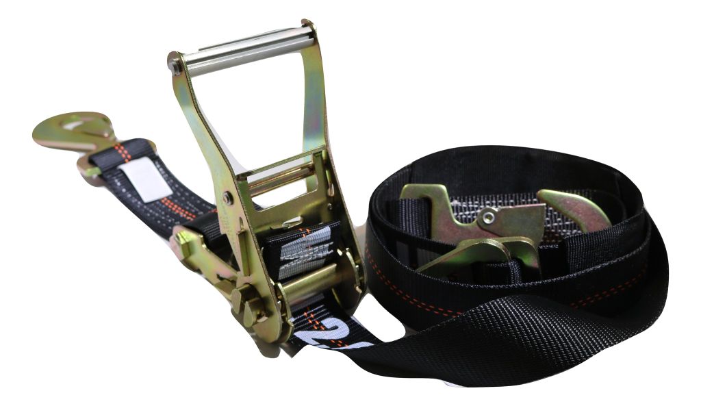 Qty 4 Axle Strap Tie Downs 24" Long & Qty 4 Ratchet Tow Straps Car Haulers, BLACK | R208ATDBK/AS24BK