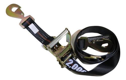 Qty 4 Axle Strap Tie Downs 24" Long & Qty 4 Ratchet Tow Straps Car Haulers, BLACK | R208ATDBK/AS24BK RatchetStrap.Com