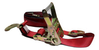 Qty 4 Axle Strap Tie Downs 24" Long & Qty 4 Ratchet Tow Straps Car Haulers | RED RatchetStrap.Com
