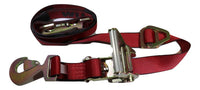 Qty 4 Axle Strap Tie Downs 24" Long & Qty 4 Ratchet Tow Straps Car Haulers | RED RatchetStrap.Com