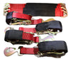 Qty 4 Axle Strap Tie Downs 24" Long & Qty 4 Ratchet Tow Straps Car Haulers | RED RatchetStrap.Com