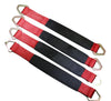 Qty 4 Axle Strap Tie Downs 24" Long & Qty 4 Ratchet Tow Straps Car Haulers | RED RatchetStrap.Com