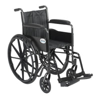 Silver Sport 2 Wheelchair, Non Removable Fixed Arms, Swing away Footrests, 18" Seat RIO Medical Supplies