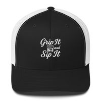 Grip It and Sip It Trucker Hat – Classic Golf Style with a Twist LXIX GOLF CLUB