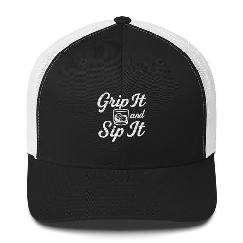 Grip It and Sip It Trucker Hat – Classic Golf Style with a Twist LXIX GOLF CLUB