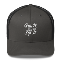 Grip It and Sip It Trucker Hat – Classic Golf Style with a Twist LXIX GOLF CLUB