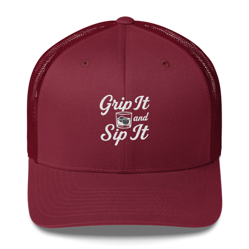 Grip It and Sip It Trucker Hat – Classic Golf Style with a Twist LXIX GOLF CLUB