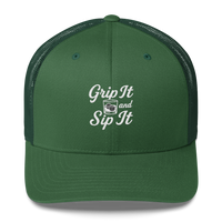 Grip It and Sip It Trucker Hat – Classic Golf Style with a Twist LXIX GOLF CLUB