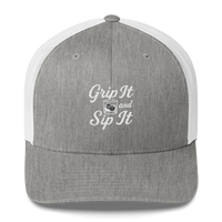 Grip It and Sip It Trucker Hat – Classic Golf Style with a Twist LXIX GOLF CLUB