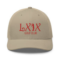 LXIX GOLF CLUB LXIX GOLF CLUB Curve Logo Trucker Cap - Red Logo