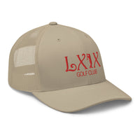 LXIX GOLF CLUB LXIX GOLF CLUB Curve Logo Trucker Cap - Red Logo