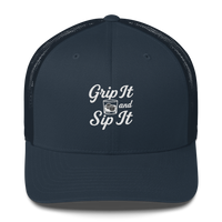 Grip It and Sip It Trucker Hat – Classic Golf Style with a Twist LXIX GOLF CLUB