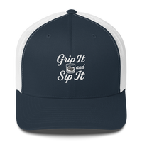 Grip It and Sip It Trucker Hat – Classic Golf Style with a Twist LXIX GOLF CLUB