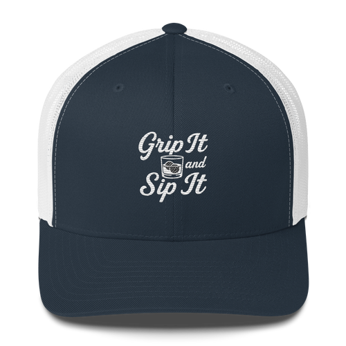 Grip It and Sip It Trucker Hat – Classic Golf Style with a Twist LXIX GOLF CLUB